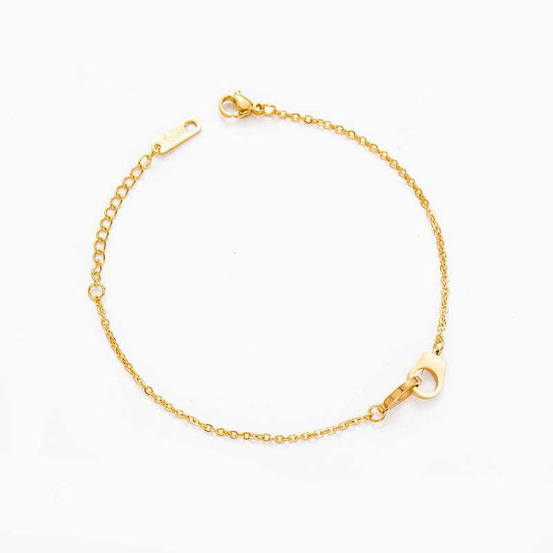 Creative Couple Handcuffs Hip Hop Titanium Steel Bracelet Fashion Simple Stainless Steel Thin Chain Jewelry