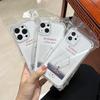Утолщенный 2,0 мм Четыре угла Противоударный Подходит для IPhone16 Прозрачный чехол 13/14 Противоударный ТПУ Apple 15 Защитный чехол