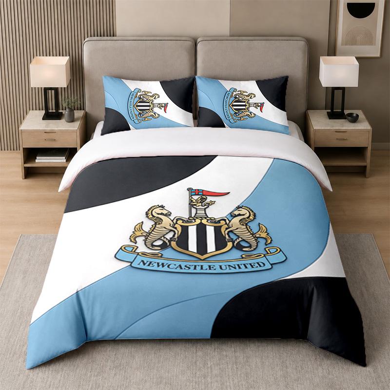 3-предметный комплект постельного белья Newcastle United Football Мягкая простыня и две наволочки Декор для домашней спальни