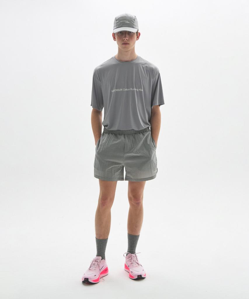 MOONSUN M.C Unisex, Running Klub Nylon Shorts / Gray