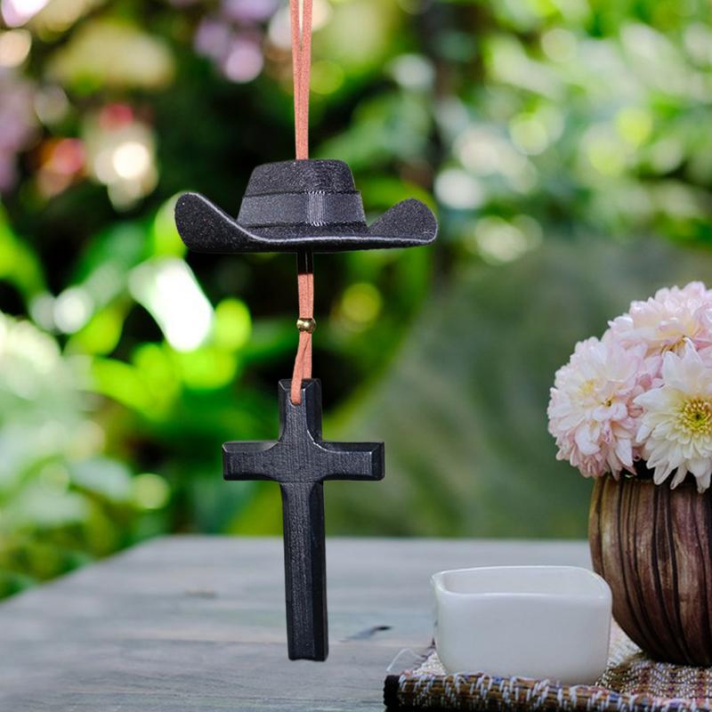 Западный декор для автомобиля Западный ковбойская шляпа шарм Украшения для автомобиля Аксессуары для зеркала заднего вида Милый декор Западный орнамент из ткани Оксфорд