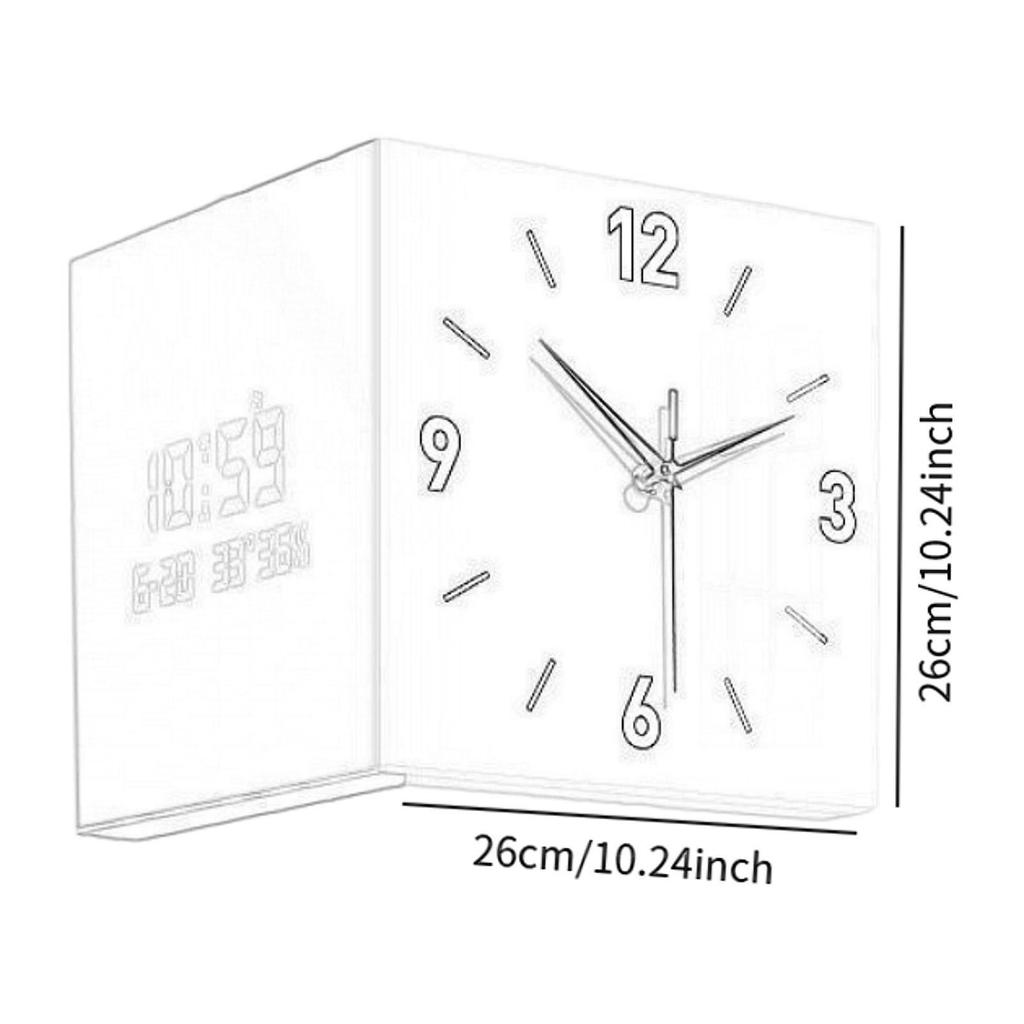 Угловые часы Легко читаемые Наружные Квадратные для Спальни Гостиной Класса
