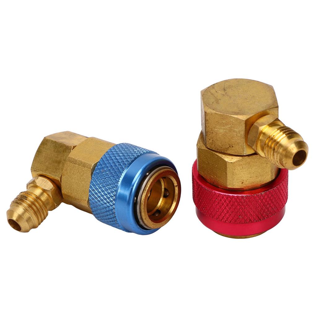 2 Pcs AC Quick Coupler Connector Manifold Fluoride Converter Adapter for R134a System Car