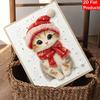 Christmas Pearl Painting Kit Handmade DIY Cute Cat Red Hat Scarf Home Decoration Painting