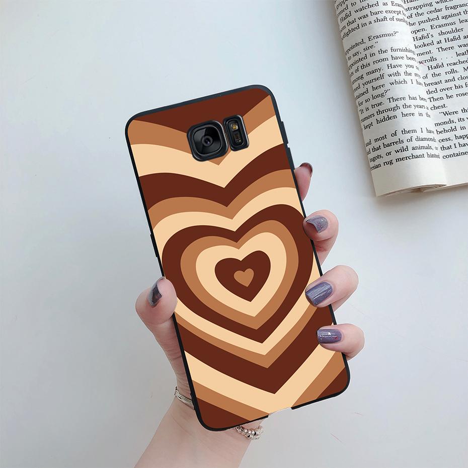 For Samsung Galaxy S6 S7 edge Case Cute Love Heart Flower Silicone TPU soft cases cover For Samsung S6 S7 S 6 7 edge phone Case