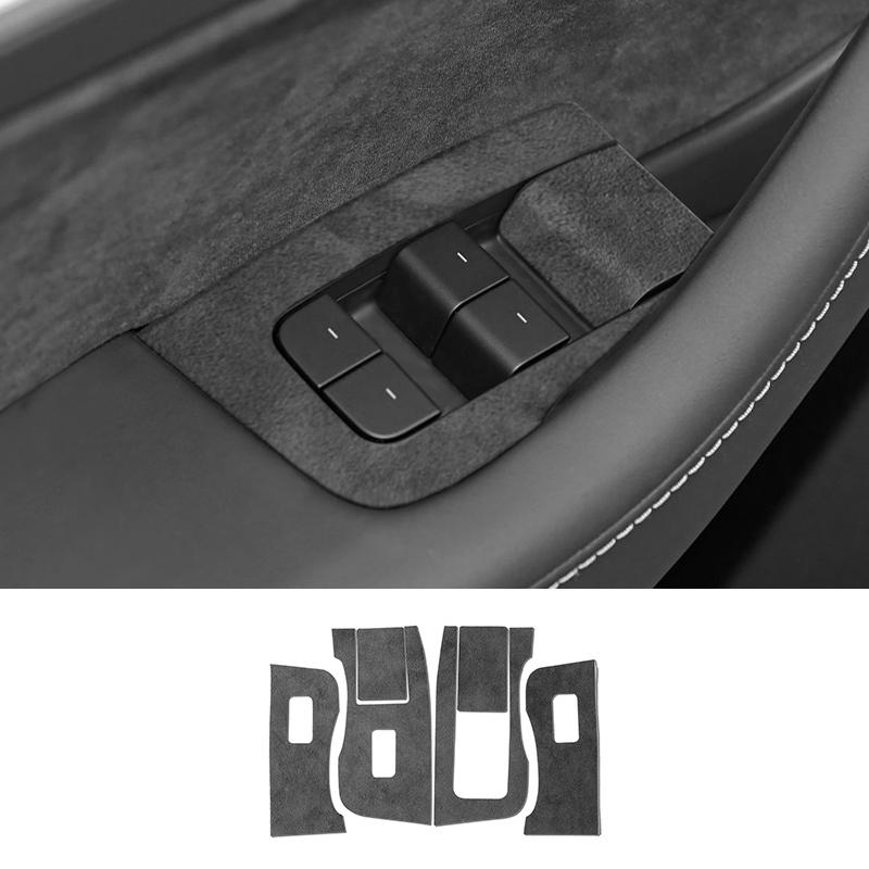 Carbon Fiber For Tesla Model 3 (-) / Y (-) Car Windows Control Panel Trim Sticker Anti Scratch Interior Accessories