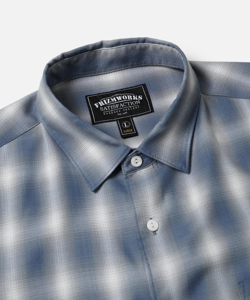 FRIZMWORKS Ombre Check Relaxed Half Shirt _ Blue