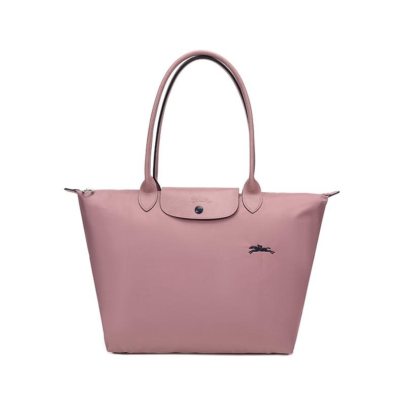 Longchamp Le Pliage Club 31 Large Capacity Button Zipper Closure Canvas Bag Women Shoulder Bags New-Vintage-Pink 1899619P44