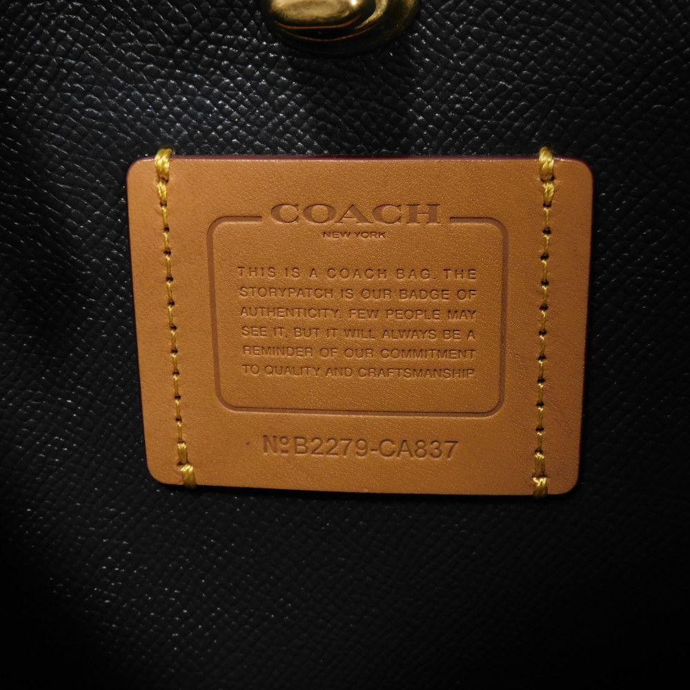 Used 9726 Willow Bucket Bag CA837 7921 C Mark Denim Pebble Calfskin 2-Way Crossbody Bag with C Logo Turn Lock, Blue,