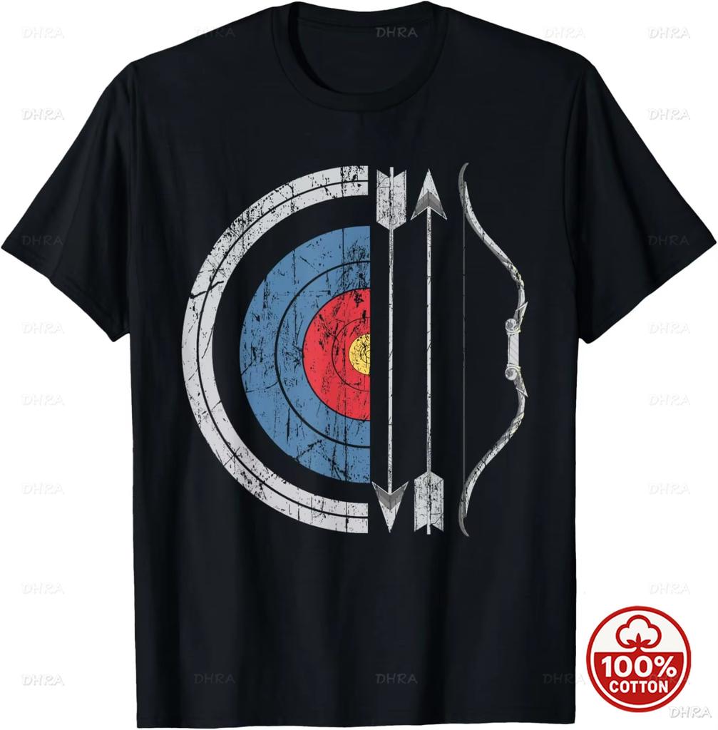 Bow Arrow Archery Target Marksunisex Quiver Tshirt For Archers Unisex Soft Cotton Summer Loose Streetwear Short Sleeve Casual Tops