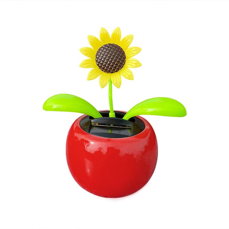 1 шт. Солнечный цветок, украшение для автомобиля, украшение салона автомобиля, автоматическое качание, украшение для автомобиля с качающейся головой, украшение в виде цветка яблони