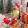 Cheerful Christmas Faceless Gnome Doll Long Leg Checkered Hat Round Nose Vibrant Color Doll Ornaments Home Decor Xmas Gift