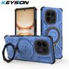 KEYSION Противоударный магнитный чехол для IQOO Z10 Turbo Pro 5G с вертикальной металлической подставкой-кольцом для просмотра в реальном времени, задняя крышка для телефона IQOO Z10 Turbo 5G