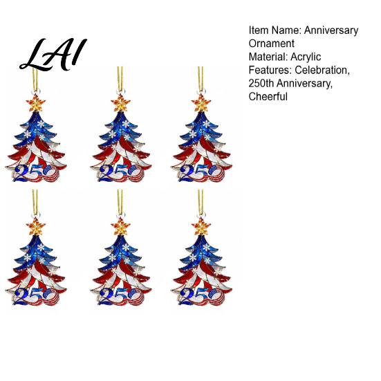 Lightweight Acrylic Car Rearview Mirror Decor 250 Anniversary USA Christmas Ornament America Years Patriotic Tree Party Gift Decoration 1776-2026 2D