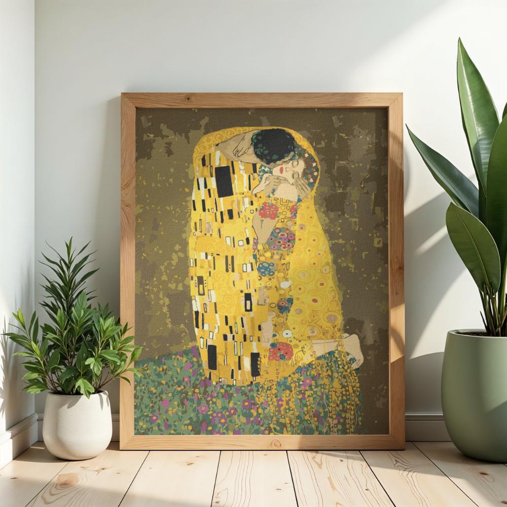 Obraz Do Malowania Po Numerach Z Ramą Pocałunek Gustav Klimt 50X70 Cm
