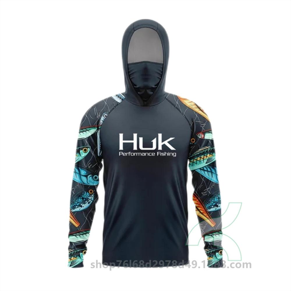 Рыболовная худи-маска HUK, цельный рыболовный костюм, костюм с защитой от солнца UPF50+, костюм для ловли на спиннинг Luya, быстросохнущий и дышащий