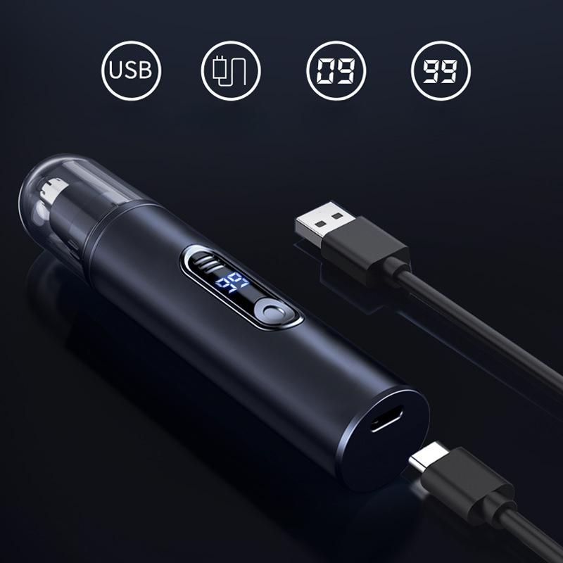 Электрический триммер для волос в носу с зарядкой от USB и светодиодным дисплеем — безболезненное удаление волос на лице, зарядка через порт Type-C