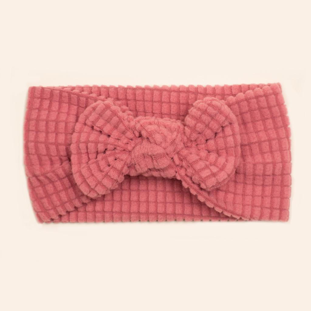 Новая повязка на голову с бантом для малышей осень/зима: Уютный, однотонный, идеально подходит для девочек