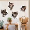 3D трехмерная наклейка на стену с котом, наклейка для декора ванной комнаты и туалета, наклейка на стену для спальни и гостиной