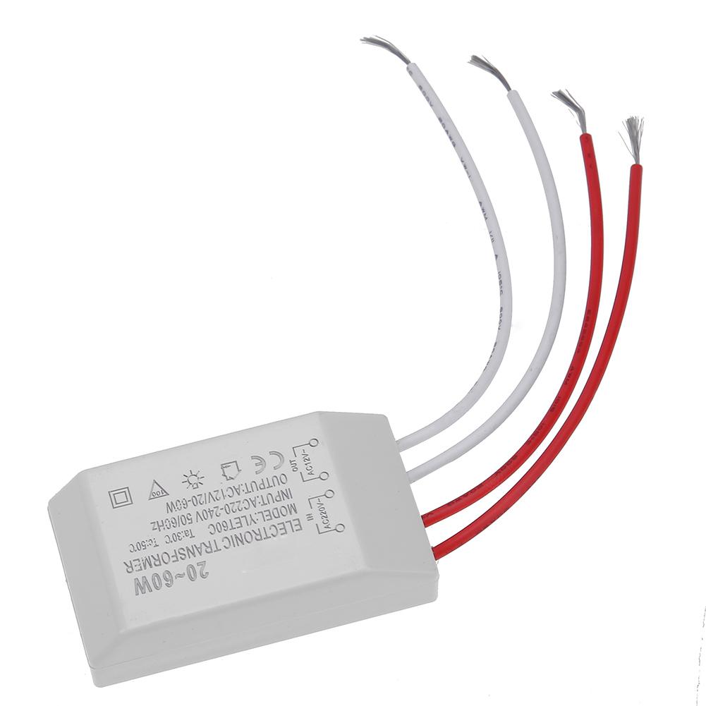 Электронный трансформатор AC 220V в AC 12V 20-60W Преобразователь напряжения Электронный трансформатор для галогенного света Блок питания Драйвер Адаптер