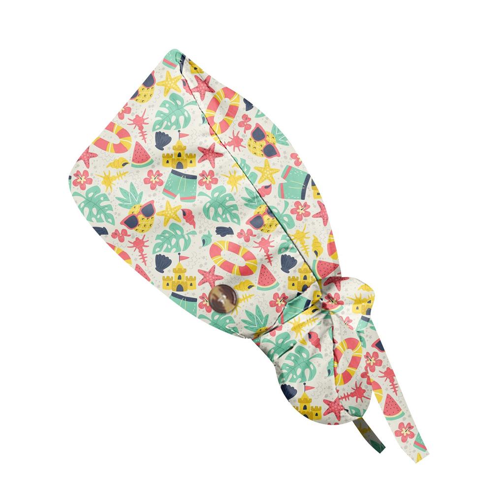 Fashionable Small Animals Print Work Cap, Casual Women's Ponytail Cap, Wash Cap, Baotou Cap