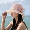 Vintage Elegant Flower Organza Sun Hats Ladies Wedding Party Floppy Church Hat For Women Summer Antiuv Travel Beach Caps