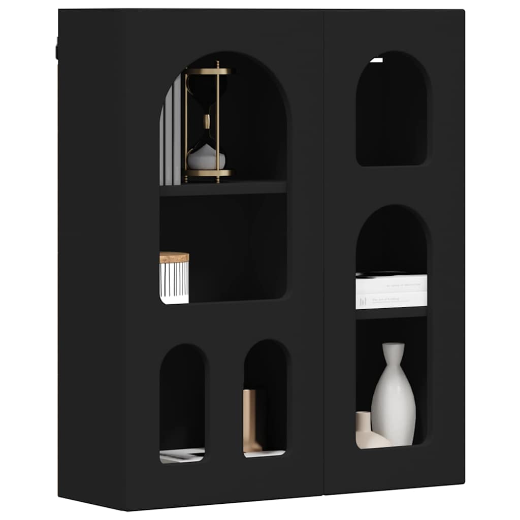 Wall Mounted Cabinet with Shelf Black 59 x 20 x 71.5 cm Engineered Wood