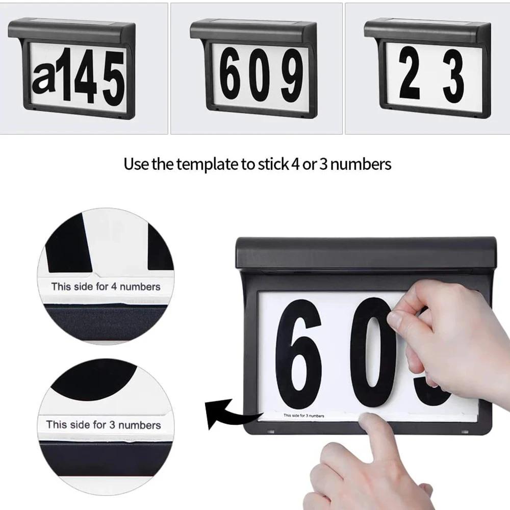 Солнечный светильник для номера дома, уличный водонепроницаемый светодиодный светильник для адреса, беспроводной светильник для садовой двери, декоративная табличка, настенный светильник