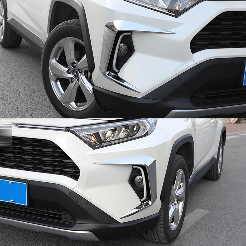 2 шт. для Toyota RAV4 автомобильный передний бампер противотуманная фара рамка крышка дневные ходовые огни отделка крышка брови капот