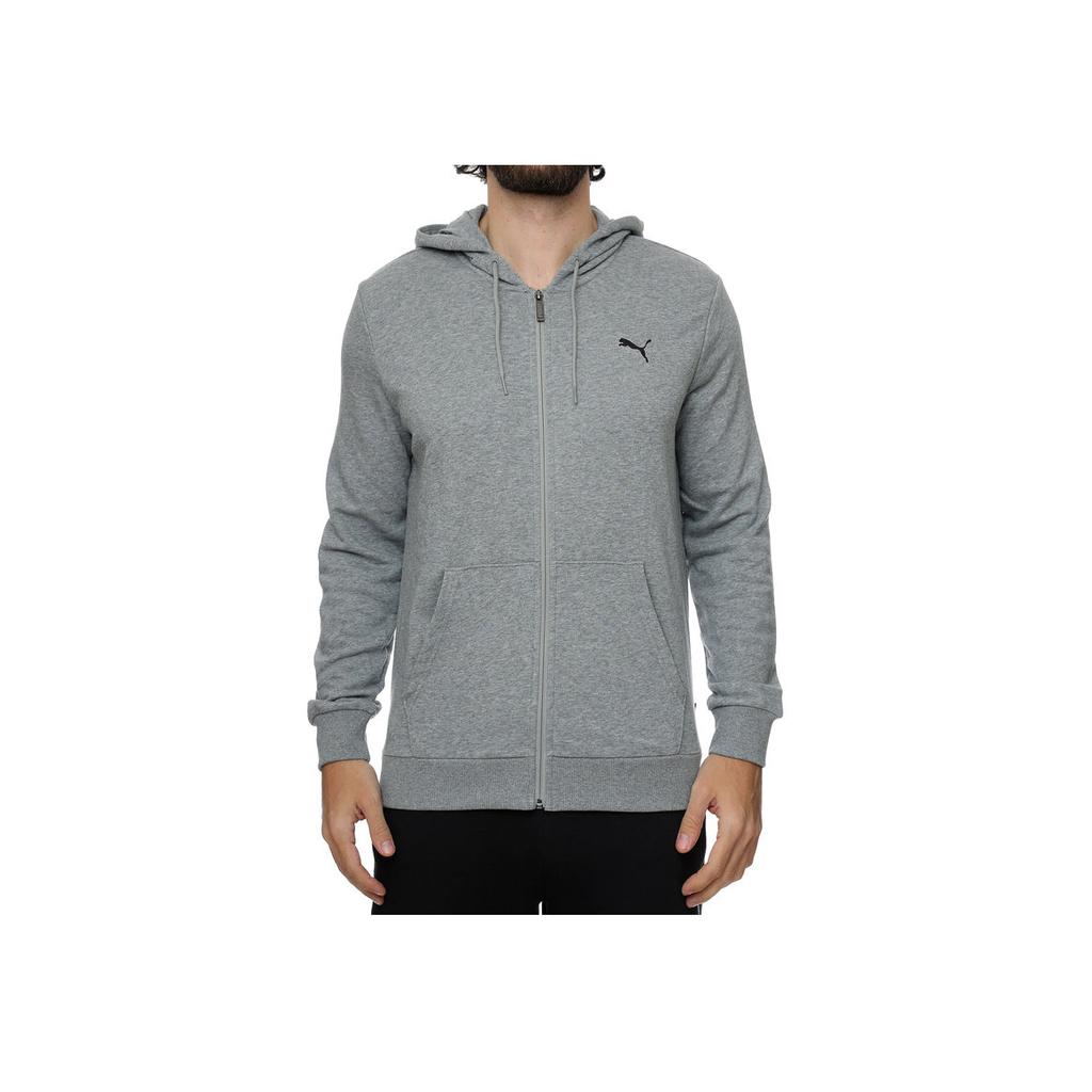 Puma Куртка с капюшоном на молнии с логотипом, мужская, серая 847219-03
