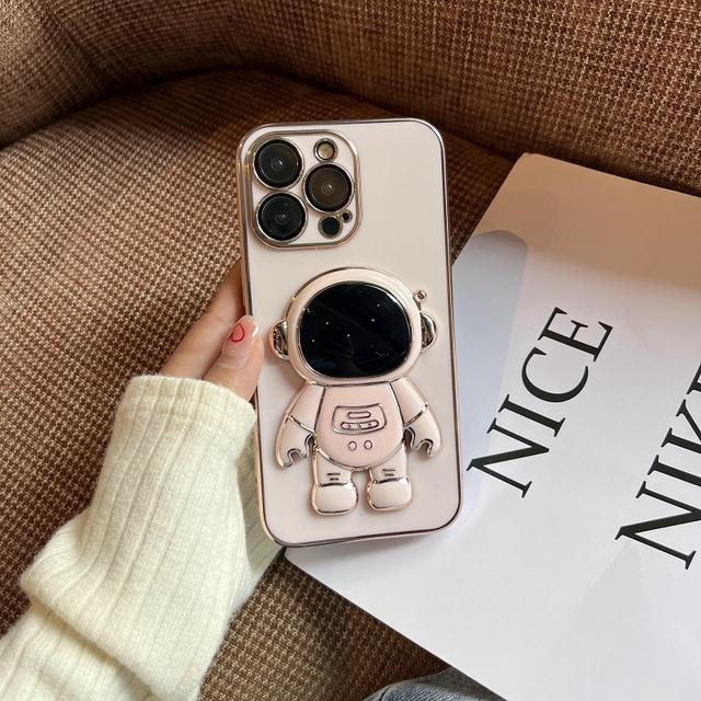 3d складной чехол-держатель с астронавтом для Iphone 13 12 11 Pro Max Xs Max Xr 7 Plus 14, защита объектива, мягкий чехол