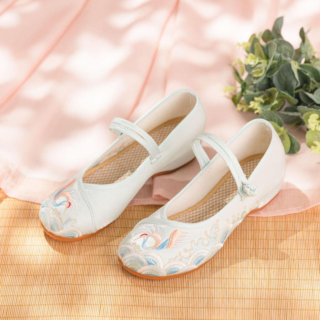 2024 Summer Silk Satin Retro Cheongsam Hanfu Women's Shoes