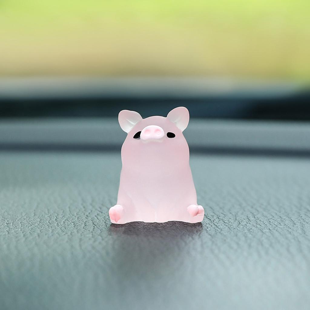 6Pcs Mini Luminous Pigs Figures Miniature Pig Figurines Miniature Garden Pigs Mini Piggy Resin Pig Fairy Garden Ornament