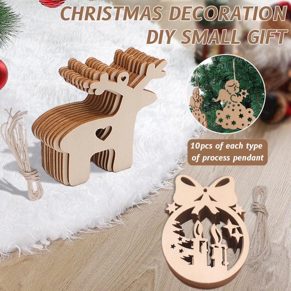 20/30PCS Blank Wood Discs Bulk With Holes For Crafts Centerpieces Unfinished Wooden Christmas Cutouts Ornaments To Paint