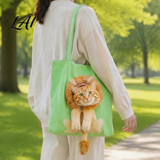 Durable Canvas Pet Carrier Bag Cat Bag Tote with Drawstring Window Safety Small Dog Travel Window Buckle Foldable Shoulder for Dogs And Cats