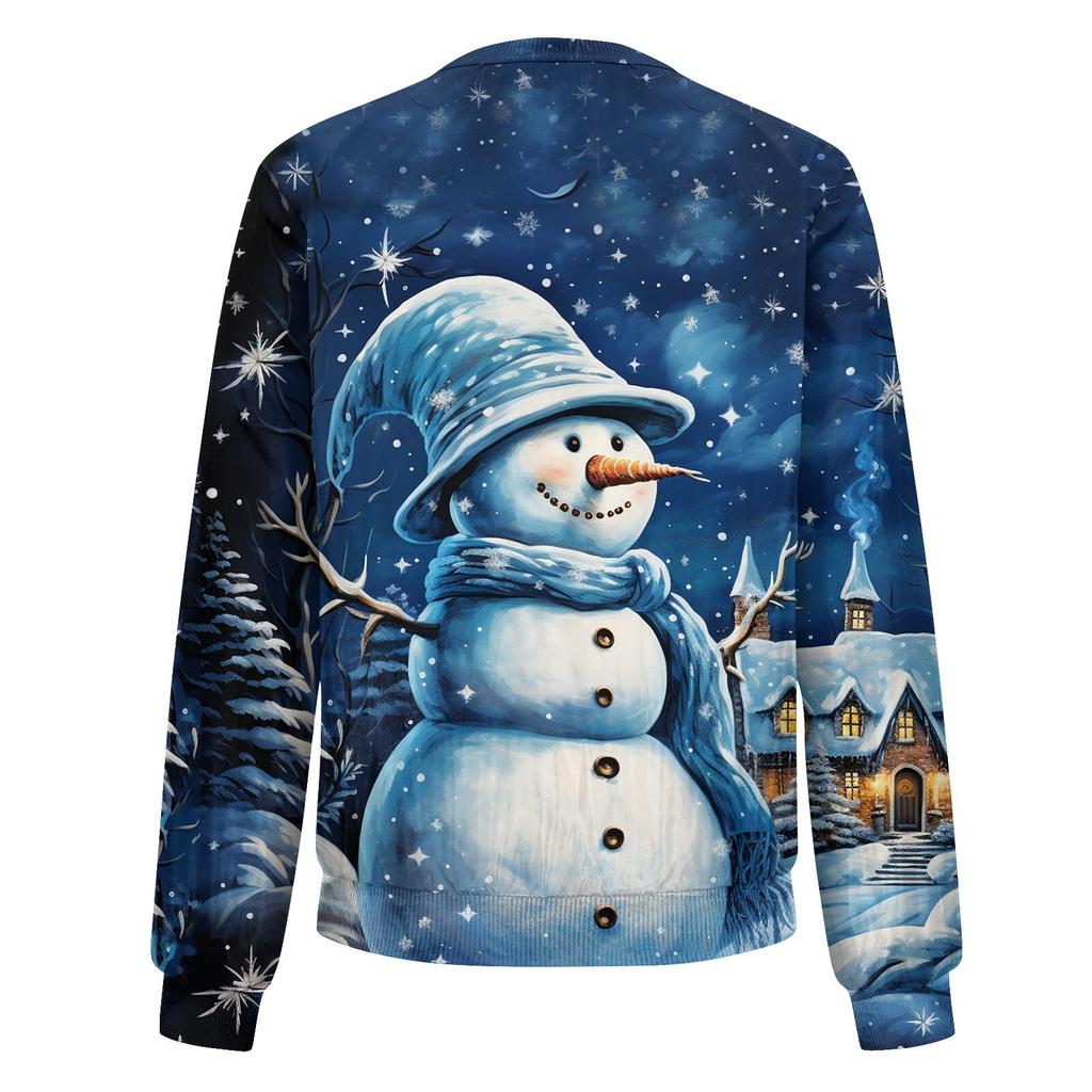 Женская легкая короткая куртка с длинными рукавами на молнии с принтом, повседневная стеганая куртка с карманами, рождественская