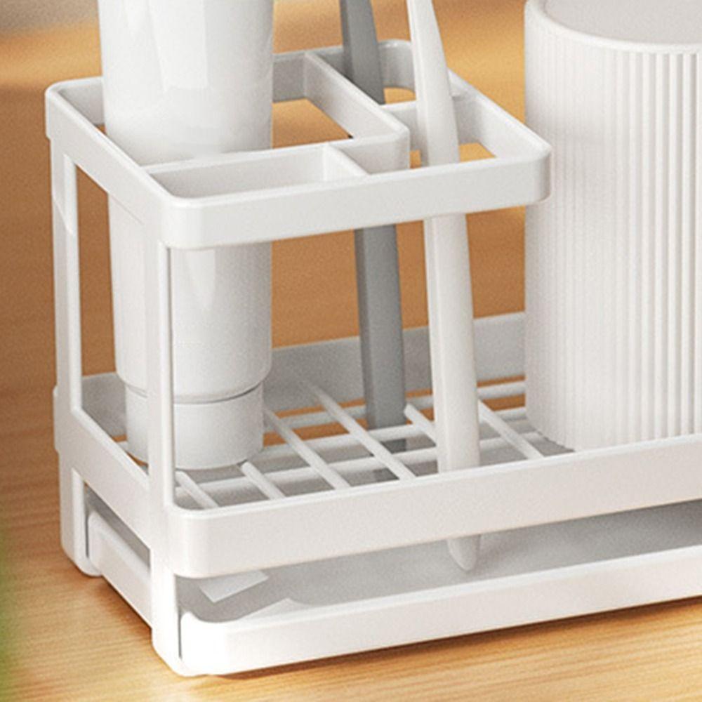 Quick-dry Toothbrush Holder Drainable Toothpaste Shelf Bathroom Countertops Storage Rack Shaver