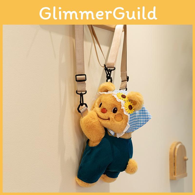 Denim Bear Butter Overalls Plush Backpack Cute Teddy Bear Going Out Bag Shoulder