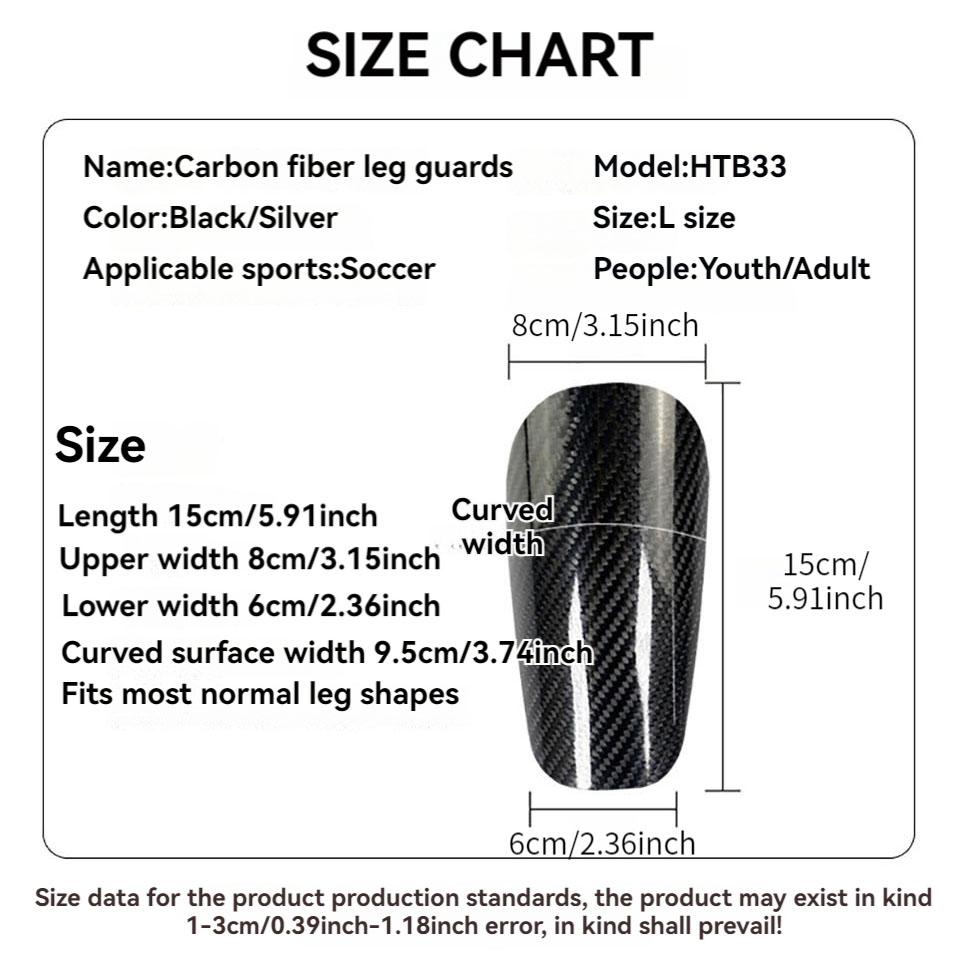 Loogdeel Top Quality Carbon Fiber Soccer Shin Guards,1 Pair Carbon Fiber Football Leg Guard Plates,Protective Soccer Equipment 1