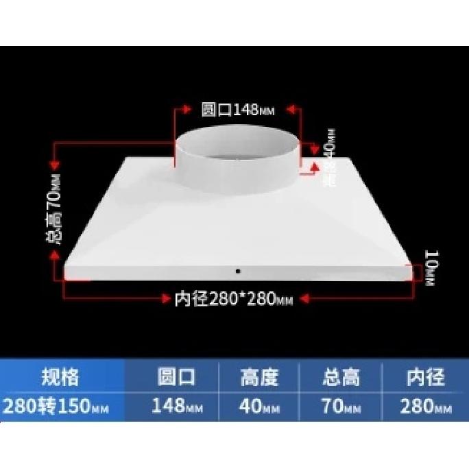 Air Conditioner Exhaust Hose Pipe Adapter Plastic Interface Connector Square To Round Air Duct Adapter 1PCS