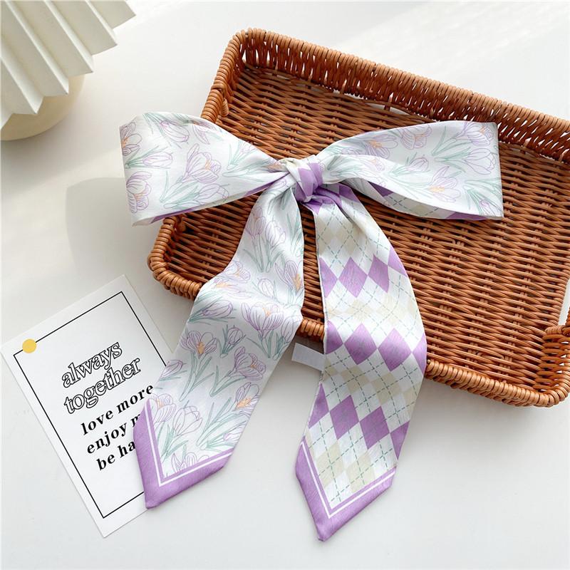 Thin Narrow Long Scarf Spring Autumn Bag Waist Belt Ribbon Hair Tie Scrunchies Headband Scarves Neck Wraps Neckerchief Headscarf