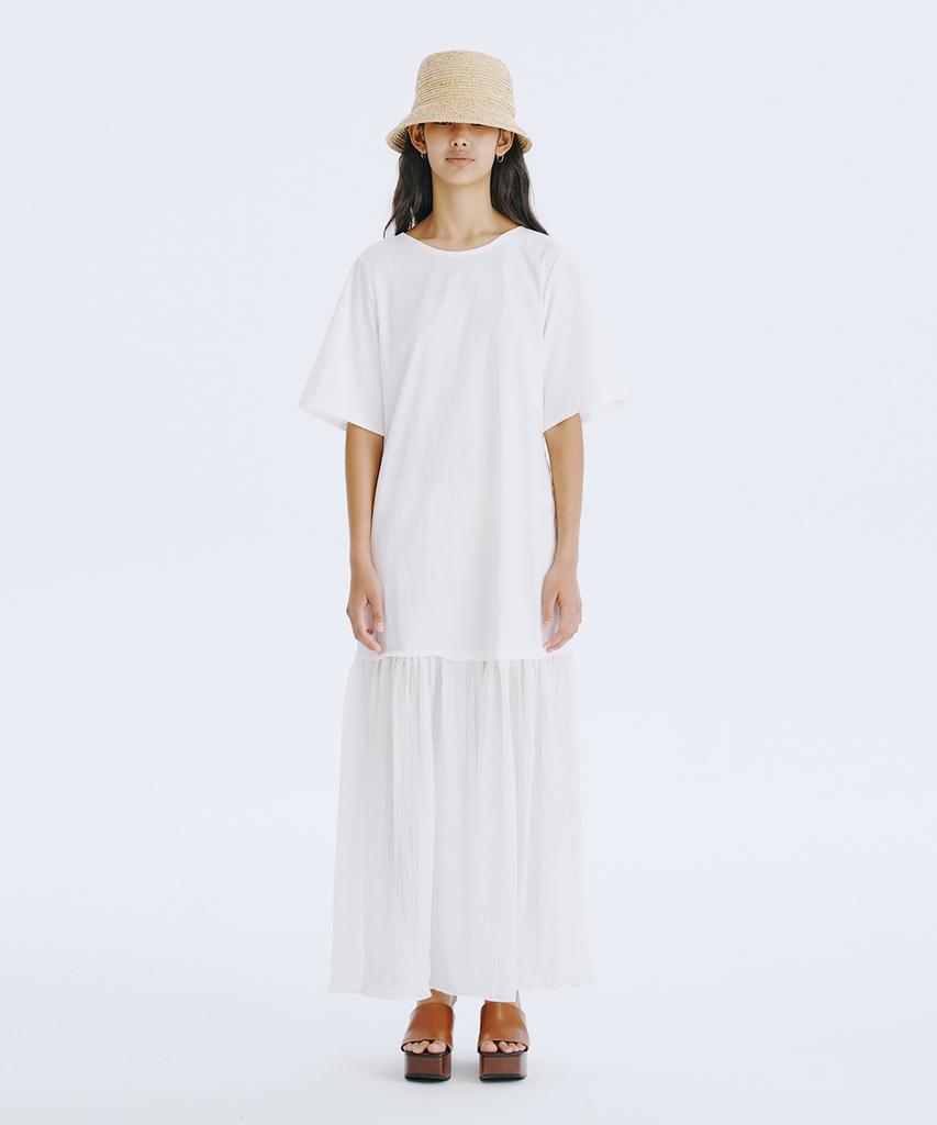 Bundercammer Bare Back Shirring Dress_White