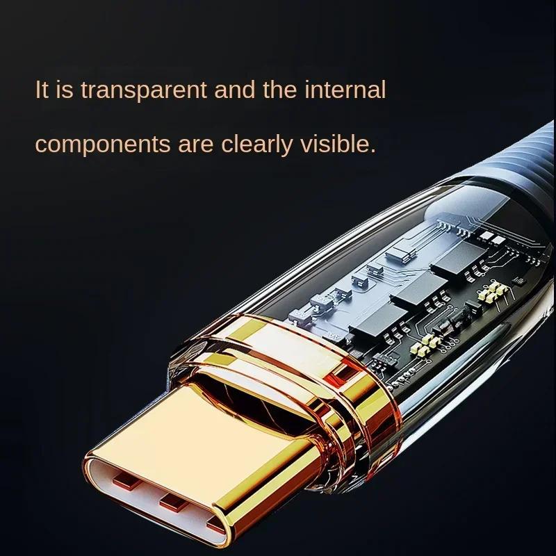 Кабель типа C 120 Вт, сверхбыстрый USB-кабель для зарядки телефона 1 м/1,5 м/2 м, кабель для передачи данных Xiaomi 13 Samsung Oneplus USB C