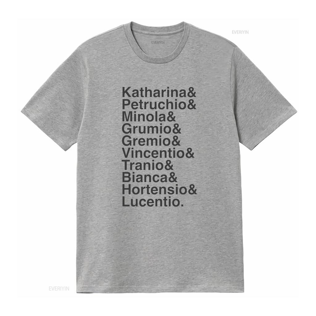 Shakespeares The Taming of Shrew Names List T Shirt Theater Fan Actor Theatre vintage Washed Versatile graphic Casual
