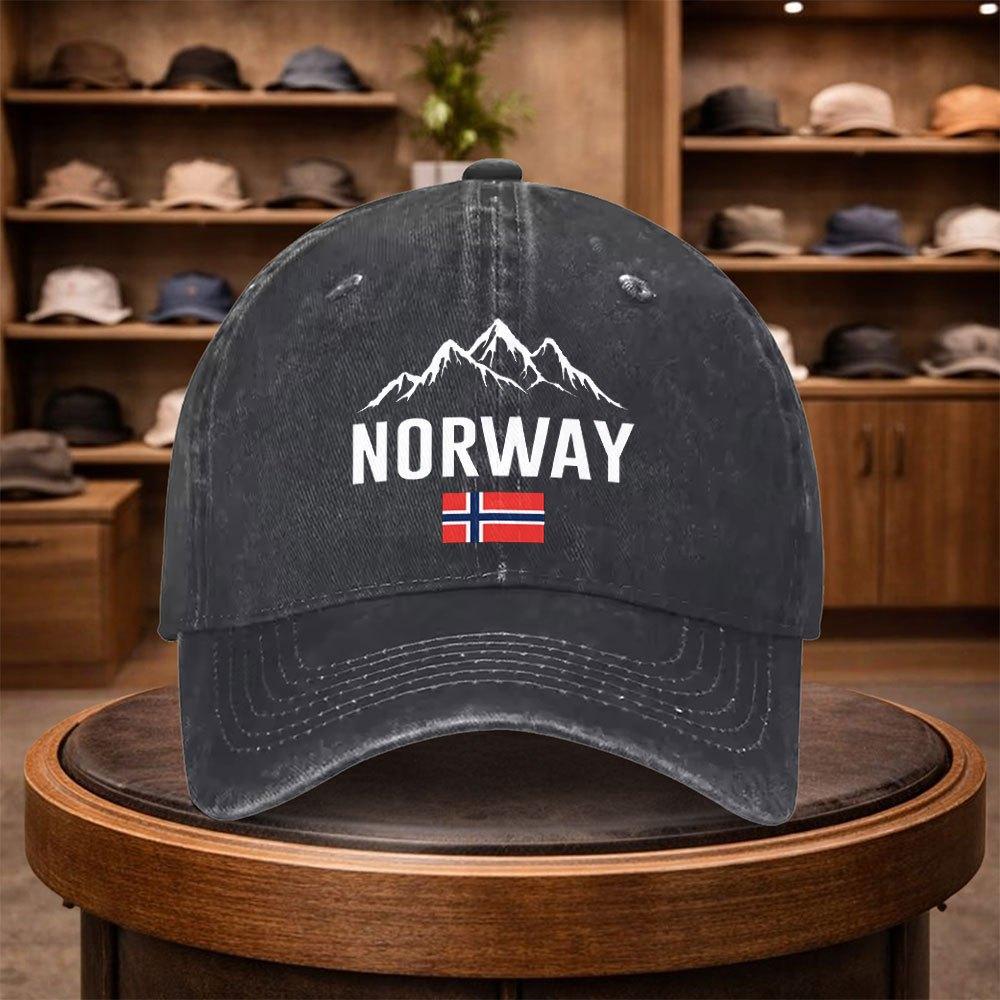 Norway Print Baseball Cap Casual Snapback Fashion Hat Adjustable Outdoor Leisure Cap for All Seasons Ideal for Travel and