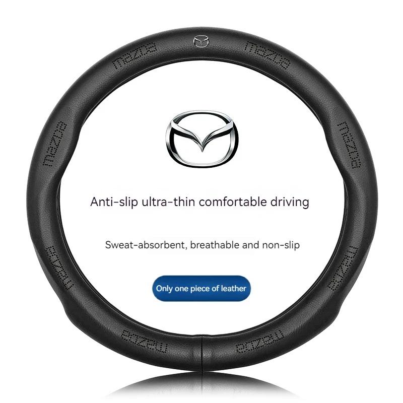 2025 Hot For Mazda 3 5 6 SKYACTIV Axela Atenza CX30 CX5 CX8 CX9 MX5 RX8 RX7 BT50 Carbon fiber Leathe Car Steering Wheel Cover Ac
