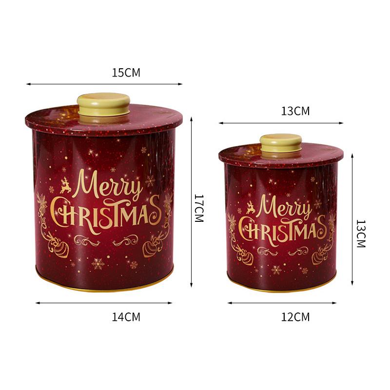 2 шт. Рождественская жестяная коробка, банка для хранения конфет, кофе, чая, специй, конфет, ювелирных изделий, герметичные бытовые банки, рождественская упаковочная коробка