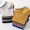 5/10 Pairs Men Spring Summer Color Blocked Socks Fashionable Stripes Anti Odor Sweat Absorbing Breathable Sports Leisure Socks