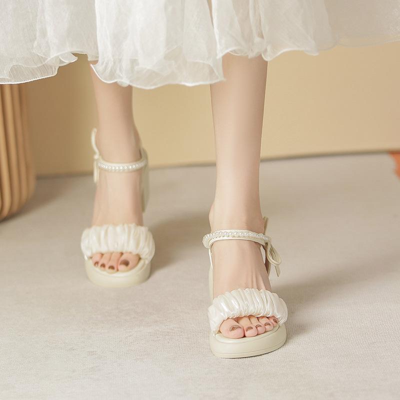 Женские сандалии новая летняя французская мода слово с феей стиль сандалии женские сандалии на толстом каблуке женские сандалии на высоком каблуке