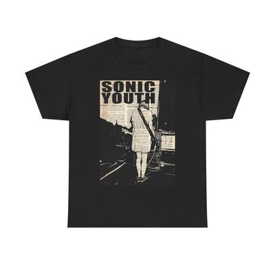Футболка Sonic Youth винтажный арт панк-рок ретро Унисекс Тяжелый хлопок